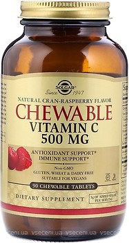 Фото Solgar Chewable Vitamin C со вкусом малины 500 мг 90 таблеток (SOL00408)