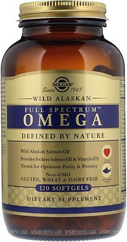 Фото Solgar Full Spectrum Omega Wild Alaskan Salmon Oil 120 капсул (SOL01110)