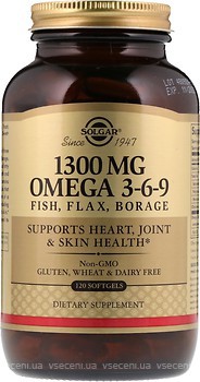 Фото Solgar Omega 3-6-9 1300 мг 120 капсул (SOL02028)