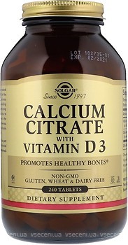 Фото Solgar Calcium Citrate with Vitamin D3 240 таблеток (SOL00432)
