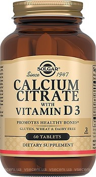 Фото Solgar Calcium Citrate with Vitamin D3 60 таблеток (SOL00430)