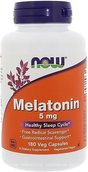 Фото Now Foods Melatonin 5 мг 180 капсул (03556)