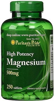 Фото Puritan's Pride Magnesium 500 мг 250 таблеток