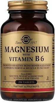 Фото Solgar Magnesium with Vitamin B6 250 таблеток (SOL01721)