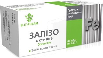 Фото Elit-Pharm Железо активное 0.25 г 80 таблеток