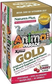 Фото Nature's Plus Animal Parade Gold Childrens Chewable Multi со вкусом вишни 60 таблеток (29931)