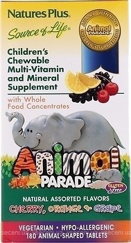 Фото Nature's Plus Animal Parade Childrens Chewable Multi со вкусом ассорти 180 таблеток (29982)