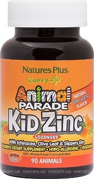 Фото Nature's Plus Animal Parade Kid Zinc Lozenges со вкусом мандарина 90 леденцов (29964)