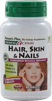 Фото Nature's Plus Herbal Actives Hair, Skin & Nails 60 таблеток (7476)