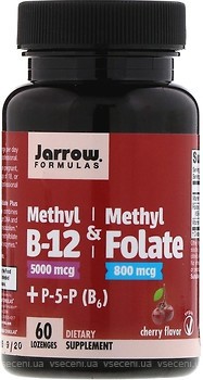 Фото Jarrow Formulas Methyl B-12 & Methyl Folate 5000 мкг/800 мкг 60 леденцов (JRW-18019)