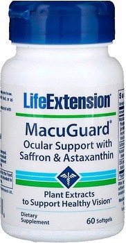 Фото Life Extension MacuGuard Ocular Support with Saffron & Astaxanthin 60 капсул (LEX-19936)