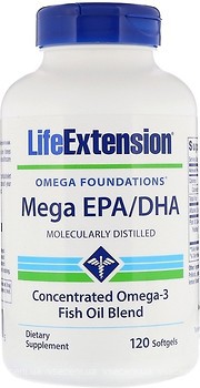 Фото Life Extension Omega Foundations Mega EPA/DHA 120 капсул (LEX-19371)