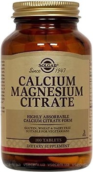 Фото Solgar Calcium Magnesium Citrate 100 таблеток