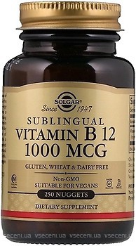 Фото Solgar Sublingual Vitamin B12 1000 мкг 250 таблетки (SOL03230)