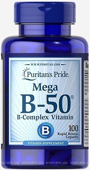 Фото Puritan's Pride Vitamin B-50 Complex 100 капсул