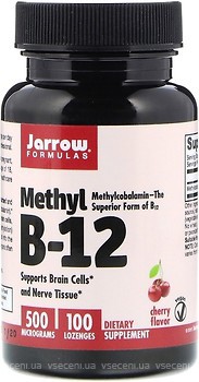 Фото Jarrow Formulas Methyl B-12 со вкусом вишни 500 мкг 100 леденцов (JRW-18015)