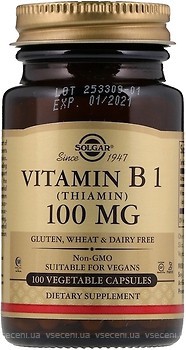 Фото Solgar Vitamin B1 100 мг 100 капсул (SOL02950)
