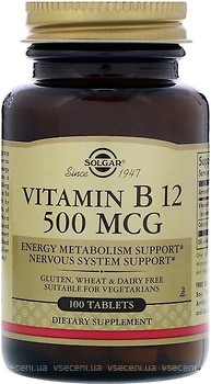 Фото Solgar Vitamin B12 500 мкг 100 таблеток (SOL03220)