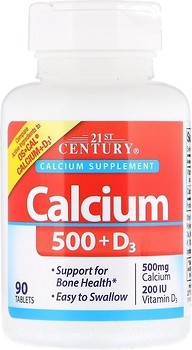 Фото 21st Century Calcium 500 + D3 90 таблеток (27516)