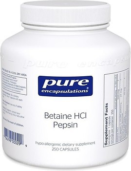 Фото Pure Encapsulations Betaine HCL Pepsin 250 капсул