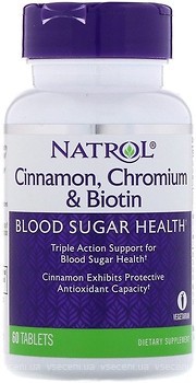 Фото Natrol Cinnamon Chromium & Biotin 60 таблеток (NTL04898)