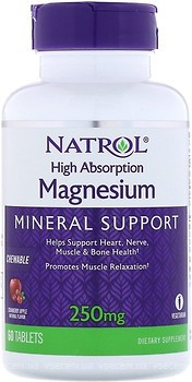 Фото Natrol Magnesium 250 мг со вкусом клюквы, яблока 60 таблеток (NTL07066)