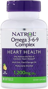 Фото Natrol Omega 3-6-9 Complex 1200 мг со вкусом лимона 90 капсул (NTL00998)