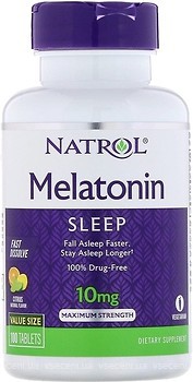 Фото Natrol Melatonin 10 мг со вкусом лимона, апельсина, лайма 100 таблеток (NTL07166)