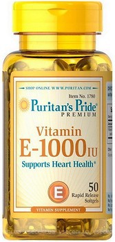Фото Puritan's Pride Vitamin E 1000 мг 50 капсул