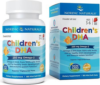 Фото Nordic Naturals Children's DHA 250 мг со вкусом клубники 180 капсул (NOR-01720)