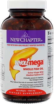 Фото New Chapter Wholemega Whole Fish Oil 1000 мг 180 капсул (NCR-05000)
