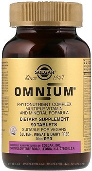 Фото Solgar Omnium Multiple Vitamin and Mineral Formula 90 таблеток (SOL02067)