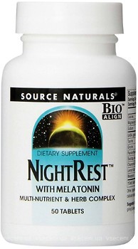 Фото Source Naturals NightRest with Melatonin 50 таблеток (SNS0357)