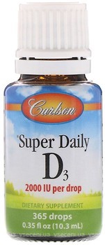 Фото Carlson Labs Super Daily D3 2000 IU 10.3 мл (CAR-01280)