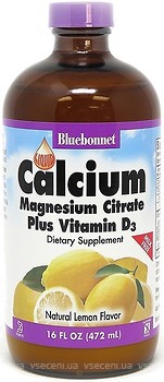Фото Bluebonnet Nutrition Calcium Magnesium Citrate Vitamin D3 со вкусом лимона 472 мл