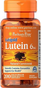 Фото Puritan's Pride Lutein 6 мг with Zeaxanthin 200 капсул
