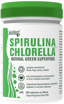 Голден-Фарм Spirulina+Chlorella 200 таблеток