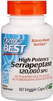 Фото Doctor's Best Serrapeptase 120000 SPU 90 капсул (DRB00231)