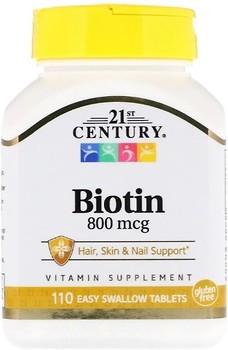 Фото 21st Century Biotin 800 мкг 110 таблеток (22881)