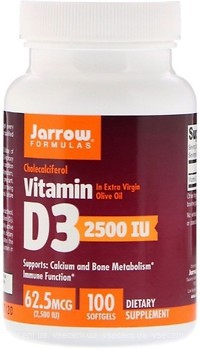 Фото Jarrow Formulas Vitamin D3 Cholecalciferol 2500 IU 100 капсул (JRW-29042)