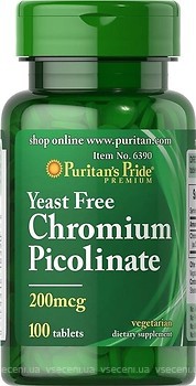 Фото Puritan's Pride Chromium Picolinate 200 мкг 100 таблеток
