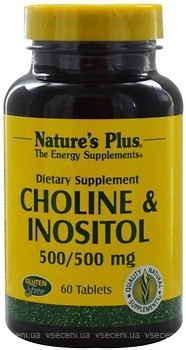 Фото Nature's Plus Choline & Inositol 500/500 мг 60 таблеток