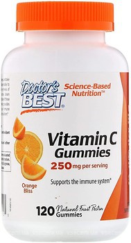 Фото Doctor's Best Vitamin C Gummies со вкусом апельсина 250 мг 120 таблеток (DRB00510)