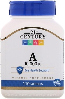 Фото 21st Century Vitamin A 10.000 ME 110 капсул