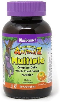 Фото Bluebonnet Nutrition Rainforest Animalz Multiple со вкусом апельсина 90 таблеток (BLB0188)