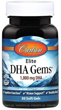 Фото Carlson Labs Elite DHA Gems 1000 мг 30 капсул (CAR-16900)