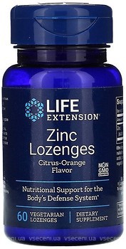 Фото Life Extension Zinc Lozenges Citrus-Orange Flavor 60 леденцов (LEX-15616)