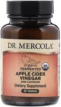 Фото Dr. Mercola Organic Fermented Apple Cider Vinegar and Cayenne 30 таблеток