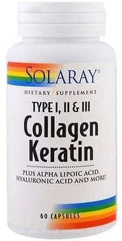 Фото Solaray Collagen Keratin Type I, II, III 60 капсул (SOR73799)