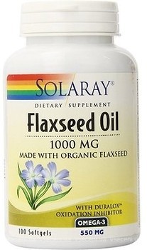 Фото Solaray Flaxseed Oil 1000 мг 100 капсул (SOR00802)